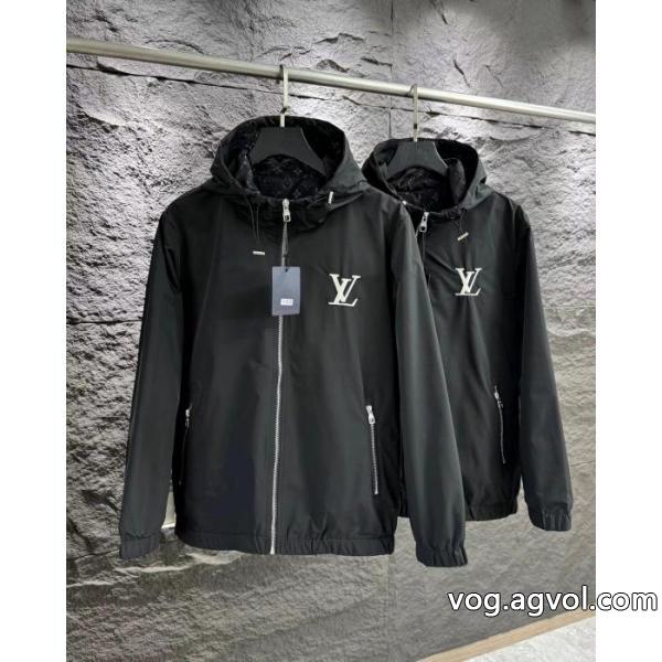 Louis Vuitton両面Logoフルプリント暗紋キャップコート突撃着