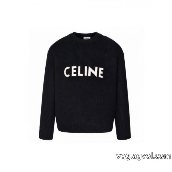 CELINEセリーヌ秋冬アルファベットクルーネックニットセーター