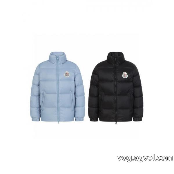 MONCLERマイクロラベル布ファスナースタンドカラーダウンジャケット