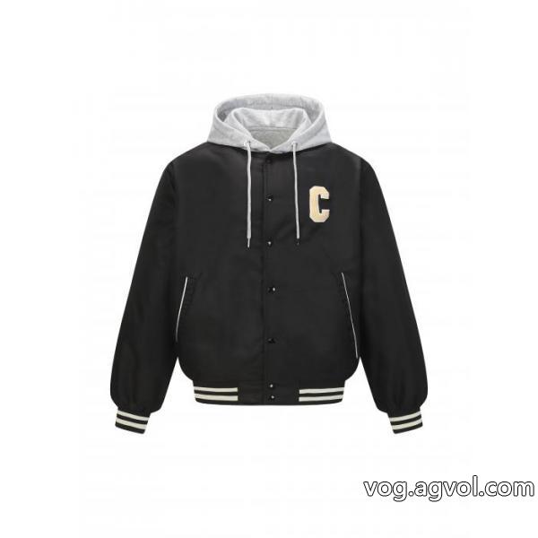 Celine23FWキャップ付き野球ジャケット綿入れの服