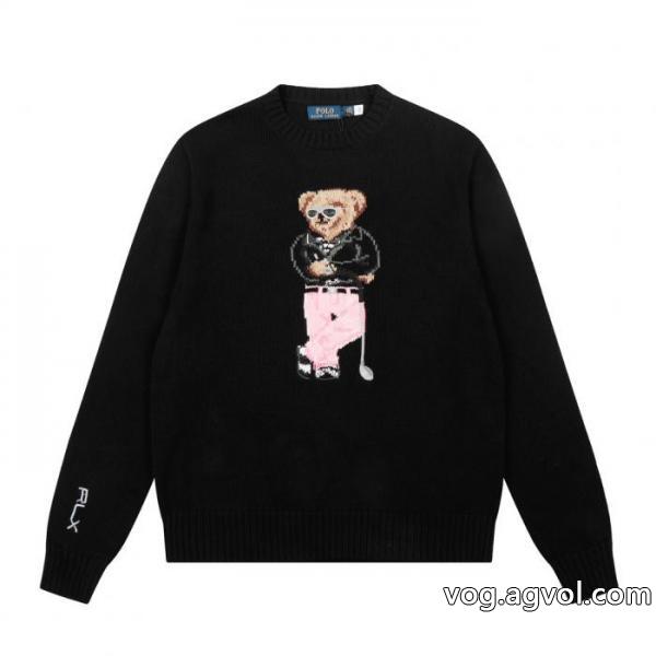 Ralph Lauren重工ベアーゴルフシリーズ秋冬カップルニットクルーネックセーター