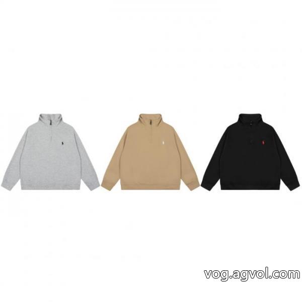 Ralph Lauren定番ポニー刺繍ハーフジッパー開襟POLOパーカー