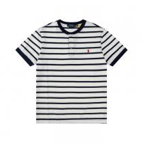 Ralph Lauren 4色スタンドカラー胸開き半袖Tシャツ