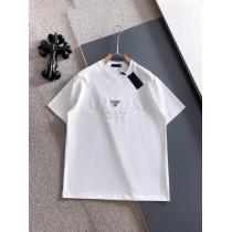 pradaクラシックVチップ+カスタム三角標工芸半袖Tシャツ男女同型