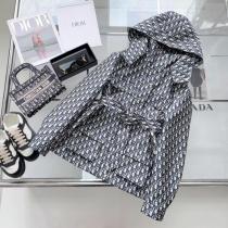 DIOR最新フルDジャカード連帽ミディアムコート