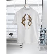 Balenciaga 25 SS高バージョン胸貼りプリントロゴラウンドネック半袖Tシャツ