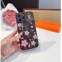 Lv精孔全包携帯ケース桜模様Lv全包縁革製携帯ケース