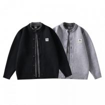 STUSSYスクエアフェイク2枚ニットカーディガンコート