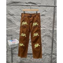 Chrome Hearts 2026新ウッドイエローアルファベット章仔合皮刺繍カップル水洗ゆったりジーンズ