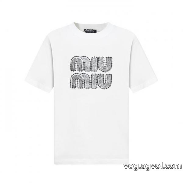 MIUMIUスーパー コピー どこで 買える半袖Tシャツ在庫あり即発 今季人気絶大 圧倒的な存在感