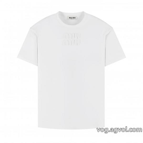 MIUMIU半袖Tシャツブランド 通販店優れた品質 大注目！ 高級感演出