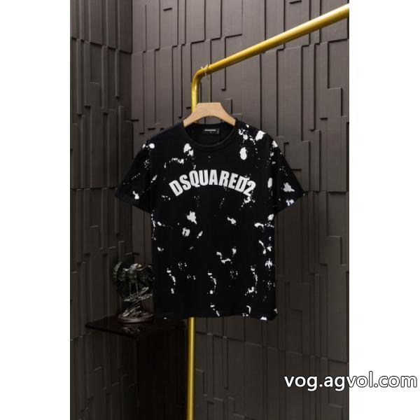 コピー 商品 ブランド最終価格 流行フォルム ロゴが美しい半袖TシャツDSQUARED2