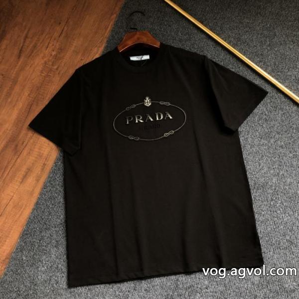 ブランド 通販店半袖Tシャツ高感度アイテム ストリートで人気の高い リッチな印象にPRADA