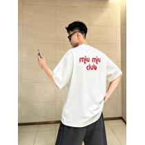 ブランド 激安魅力を持つ 国内発セール完売間近 リッチな印象にMIUMIU半袖Tシャツ