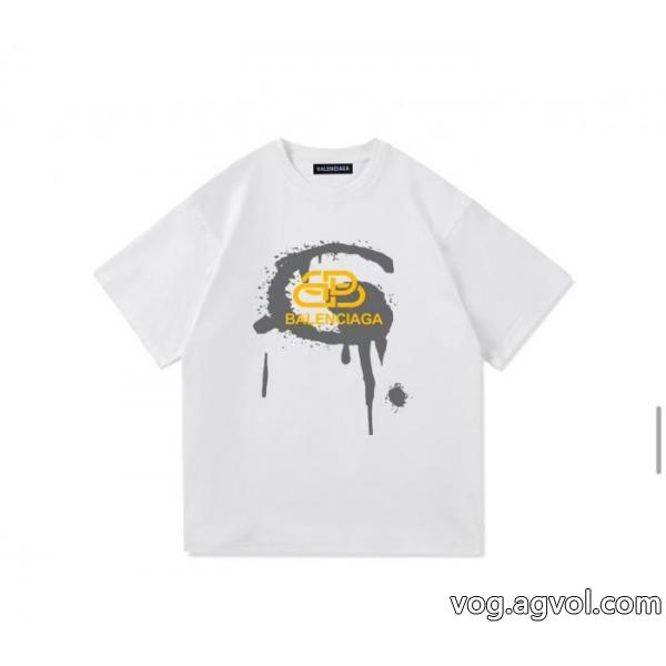 balenciaga清涼感とカジュアルスタイル 欲しい可愛く新鮮 超人気美品半袖Tシャツブランド 品 スーパー コピー