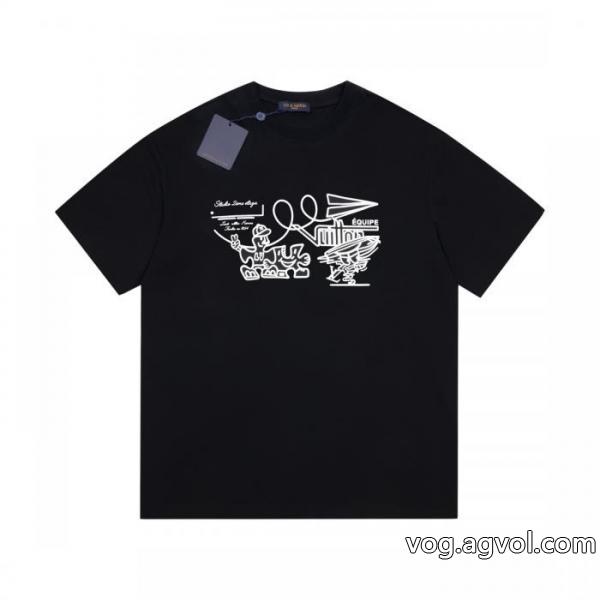 2026限定 男女兼用に人気 肌触りのいい   ロゴ入り新作 コピー ブランド 通販LOUIS VUITTON半袖Tシャツ