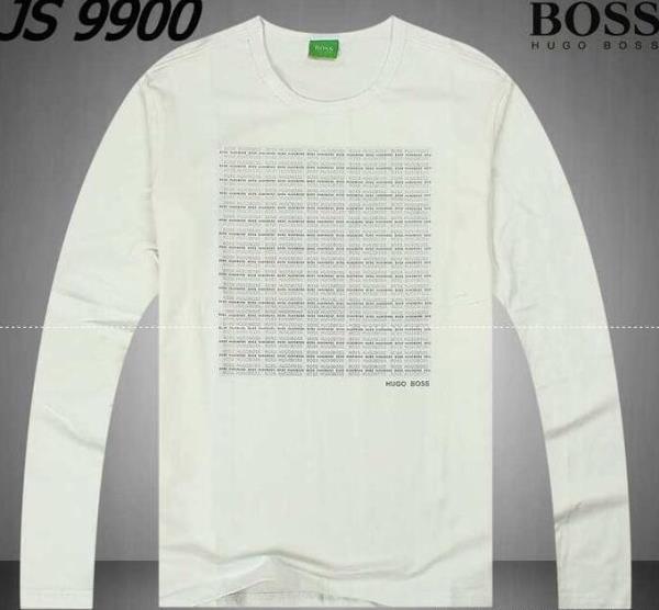 上品な印象にヒューゴボスコピー　快適な長袖Tシャツ ホワイト.　