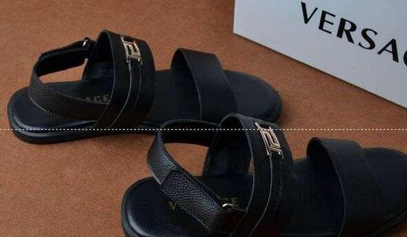 おしゃれで快適　VERSACE ヴェルサーチサンダル メンズ 革 軽量 通気シューズ