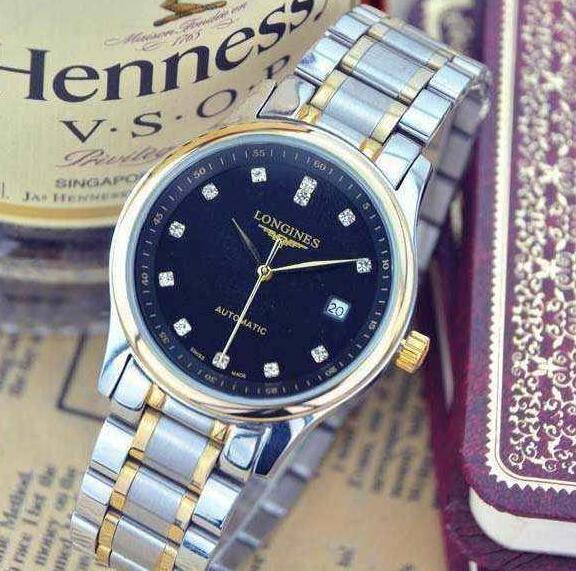防水性能あるLONGINESロンジン フラッグシップ ステンレスバンド　日付表示自動巻腕時計 メンズ l47744276