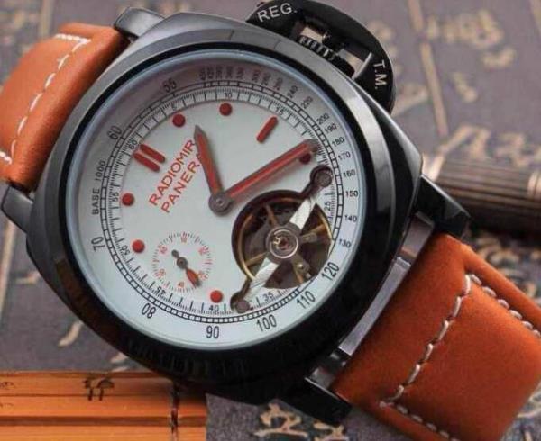 高級感PANERAI パネライ トゥールビヨン 防水機能も付いている3針クロノグラフ 機械式男性用腕時計 