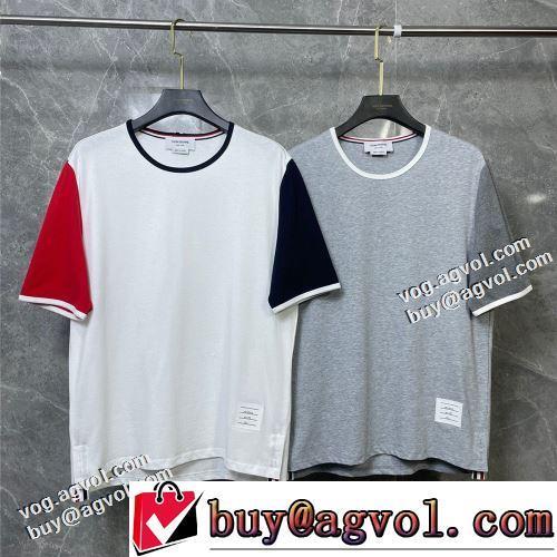 ラックスした雰囲気 お洒落な存在感  2022春夏 ラウンドネック 半袖Tシャツ トムブラウンスーパーコピー 肌に馴染みやすい 2色可選