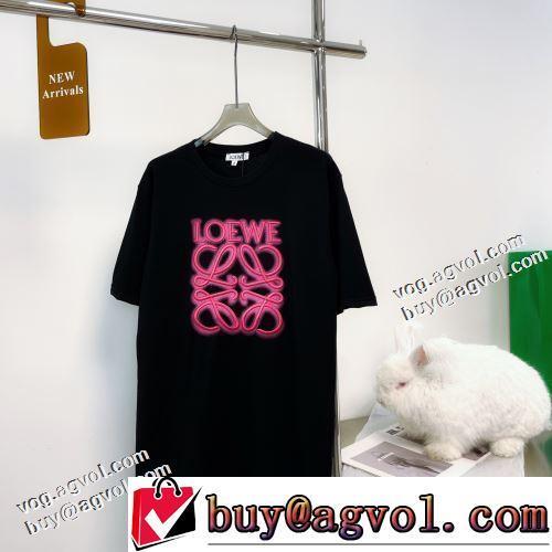 特別人気感謝SALE ロエベスーパーコピー 激安 プリント 半袖Tシャツ 吸汗性に優れ 2022春夏 乾きやすい