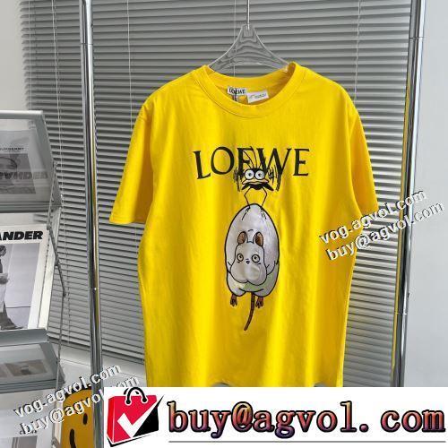 ロエベブランド 偽物 通販 人気 ランキング 2022春夏 半袖Tシャツ ラウンドネック レジャー 快適な着心地