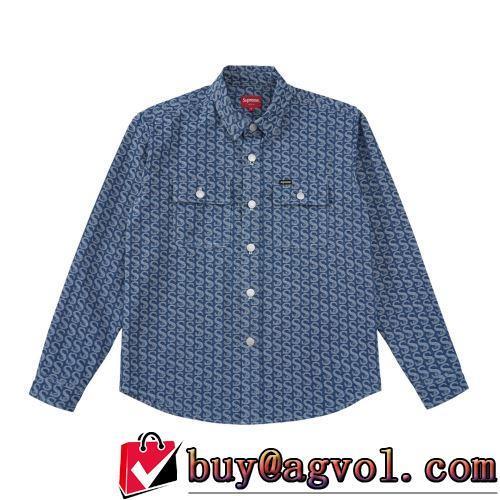 スタイリッシュな印象 ジャケット シュプリームコピー コーデに合わせやすい Supreme FW21 Week 7Monogram Denim Shirt 2022新作 機能性・耐久性抜群 デザイン性の高い 2色可選