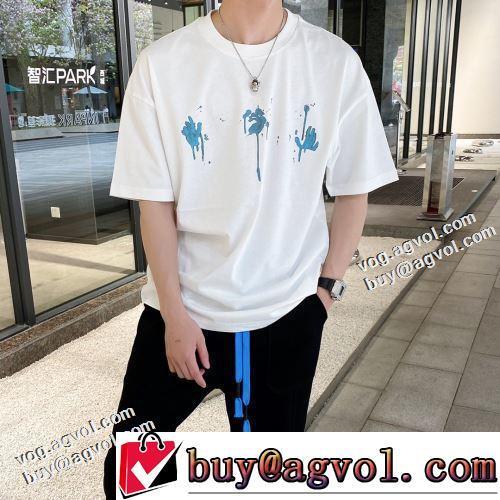 半袖Tシャツ ファション性の高い 通気性に優れた 2色可選 2022春夏 吸汗性に優れ OFF-WHITE オフホワイトコピーブランド