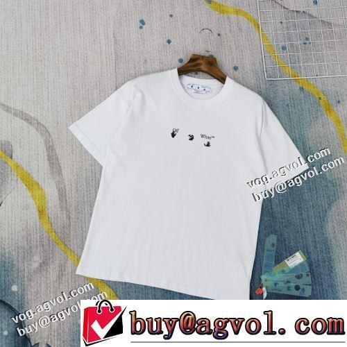 自分らしいスタイリング デザイン性の高い ラウンドネック 半袖Tシャツ OFF-WHITE オフホワイト偽物ブランド 大注目！2022春夏 男女兼用