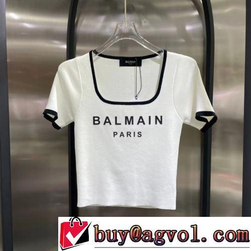 2色可選 お洒落に魅せる 追跡付/関税無 BALMAINブランドスーパーコピー 2022春夏 吸汗性に優れ 半袖Tシャツ