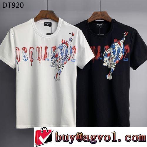 DSQUARED2スーパーコピー 激安 人気雑誌掲載 自分らしいスタイリング 2022春夏 ラウンドネック 2色可選 半袖Tシャツ