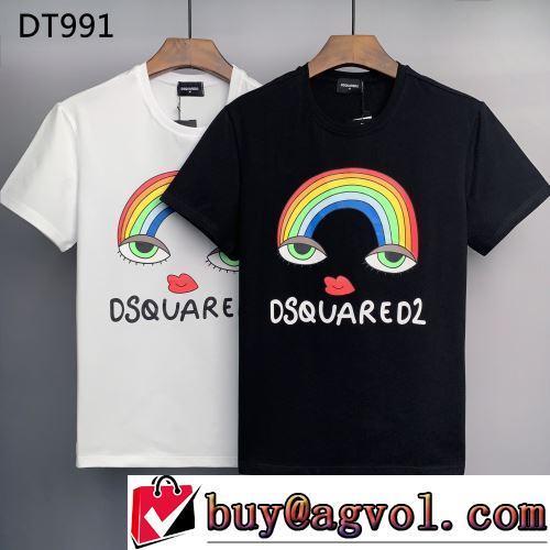 DSQUARED2ブランドスーパーコピー 超目玉 乾きやすい 2022春夏 半袖Tシャツ 着回し度抜群 雑誌掲載アイテム 2色可選 お洒落に魅せる