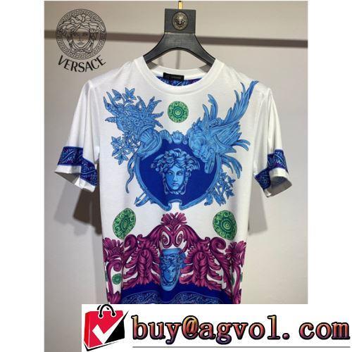 2色可選 ラウンドネック 半袖Tシャツ 着心地満点 2022新作 長く愛用できる VERSACEブランド コピー 