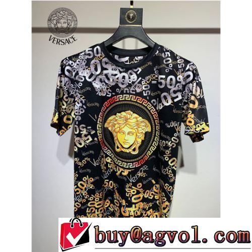 ヴェルサーチスーパーコピー 半袖Tシャツ 吸汗性に優れ 2022春夏 大好評 レイヤード風/重ね着風