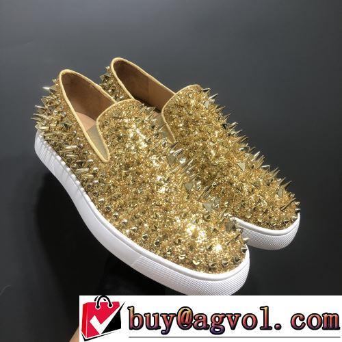 ファッション 人気 ビット付き 2022新作 フラットシューズ 紐なし CHRISTIAN LOUBOUTINスーパーコピー 