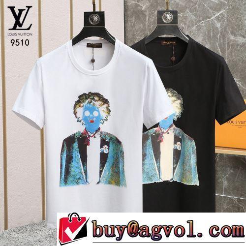 フォトプリン お洒落に魅せる 半袖Tシャツ 2色可選 ルイ ヴィトンコピーブランド 2022春夏 先行販売