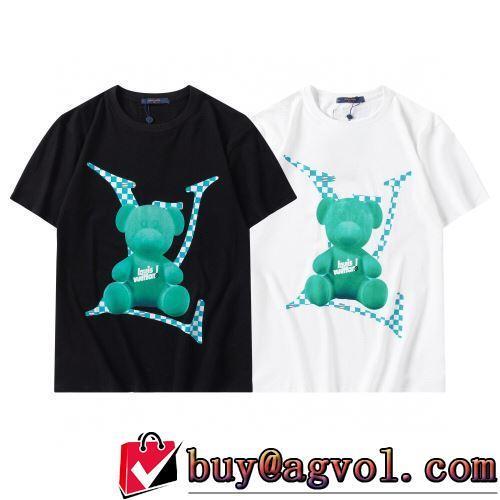 LOUIS VUITTONコピー 半袖Tシャツ 2022春夏 綺麗に決まるフォルム！2色可選 収縮性のある 着回し度抜群