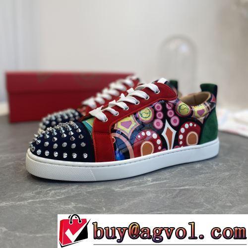 ローヒール CHRISTIAN LOUBOUTINスーパーコピー プリント柄 優しい色合い 2022新作 人気販売中 ファッション 人気