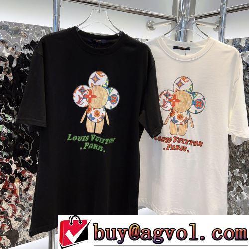 2022春夏 優しいフィット感 半袖Tシャツ 2色可選 体の運動機能を助け ルイ ヴィトンコピー ファッション 人気 レジャー