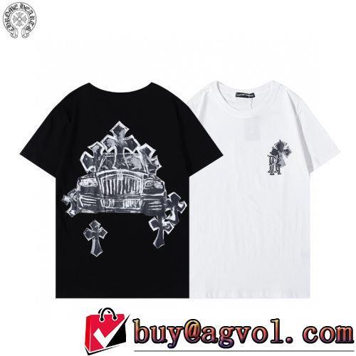 極上の着心地 2022春夏 しわになりにくい 2色可選 クロムハーツブランド 偽物 通販 半袖Tシャツ デザイン性の高い