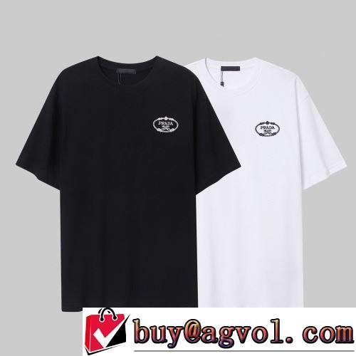 2022春夏 プラダスーパーコピー 激安 半袖Tシャツ 着心地満点 シックスタイルに活躍 2色可選 流行に関係なく長年愛用できる