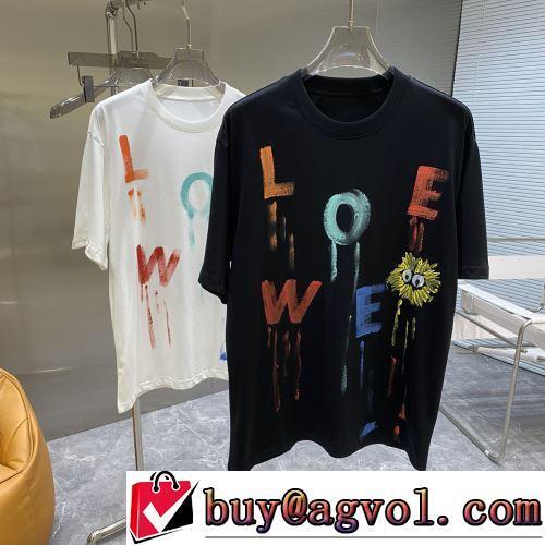 2022春夏 ラックスした雰囲気 高品質 人気 半袖Tシャツ 2色可選 優しいフィット感 ロエベブランドコピー