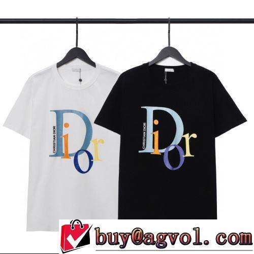 サイズ豊富 半袖Tシャツ ディオールブランド 偽物 通販 柔らかい手触り 2022春夏 2色可選 使い勝手抜群