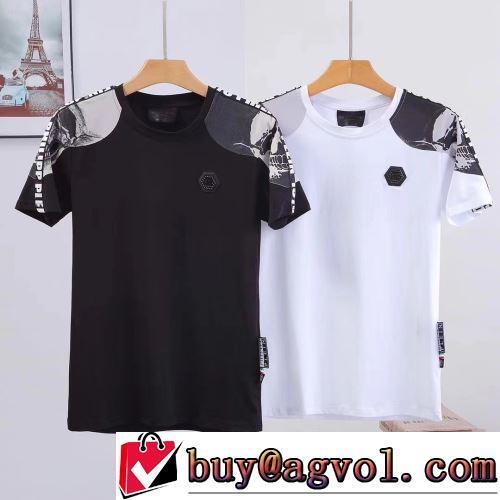 収縮性のある 希少価値大！ 半袖Tシャツ ラックスした雰囲気 2色可選 フィリッププレイン偽物ブランド 2022春夏