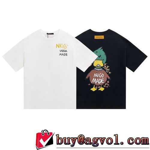 ルイ ヴィトンブランド コピー プリント 2色可選 ラックスした雰囲気 半袖Tシャツ 今買い◎得 2022春夏 優しいフィット感