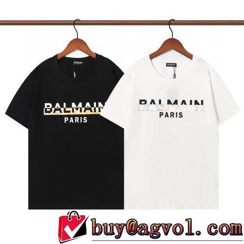 お洒落に魅せる カジュアル 2色可選 半袖Tシャツ バルマンコピーブランド 吸汗速乾 2022春夏 個性的 