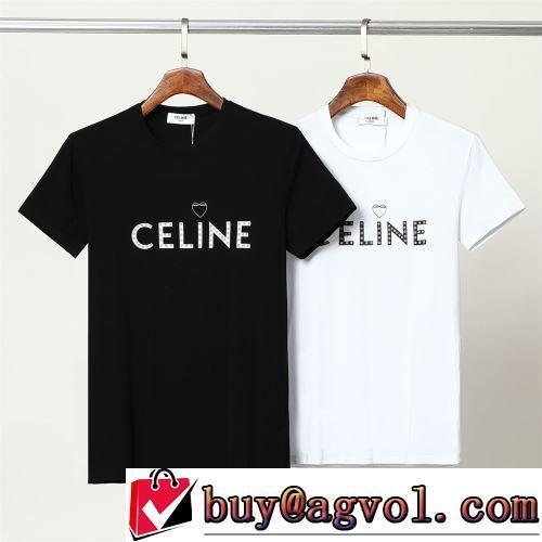 2色可選 セレブ愛用の超人気商品 オリジナル 2022春夏 シンプル 半袖Tシャツ 快適な着心地 CELINEブランド 偽物 通販