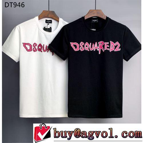 ラウンドネック 縦には伸びにくい 2022春夏 半袖Tシャツ 極上の着心地 DSQUARED2ブランド 偽物 通販 2色可選 レイヤード風