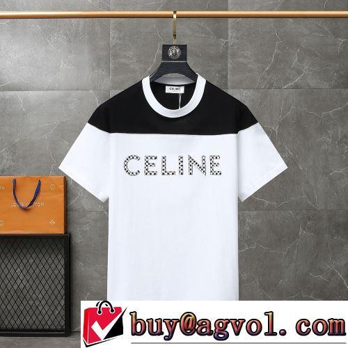 自然な肌触り CELINEコピーブランド 半袖Tシャツ 2022春夏 カッコいい印象を付ける ファッション 人気 2色可選
